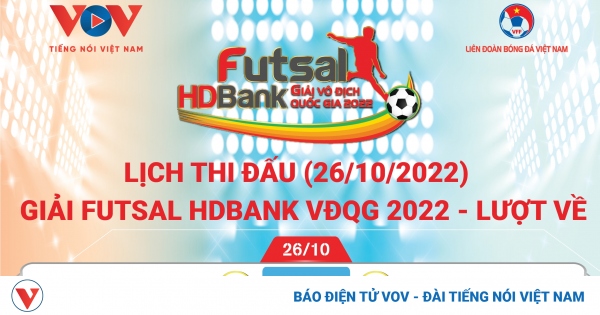 thumbnail - Lịch thi đấu giải Futsal HDBank VĐQG 2022 hôm nay 26/10